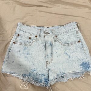 Levi's 501 Tie-Dye Light Blue Jean Shorts 26
